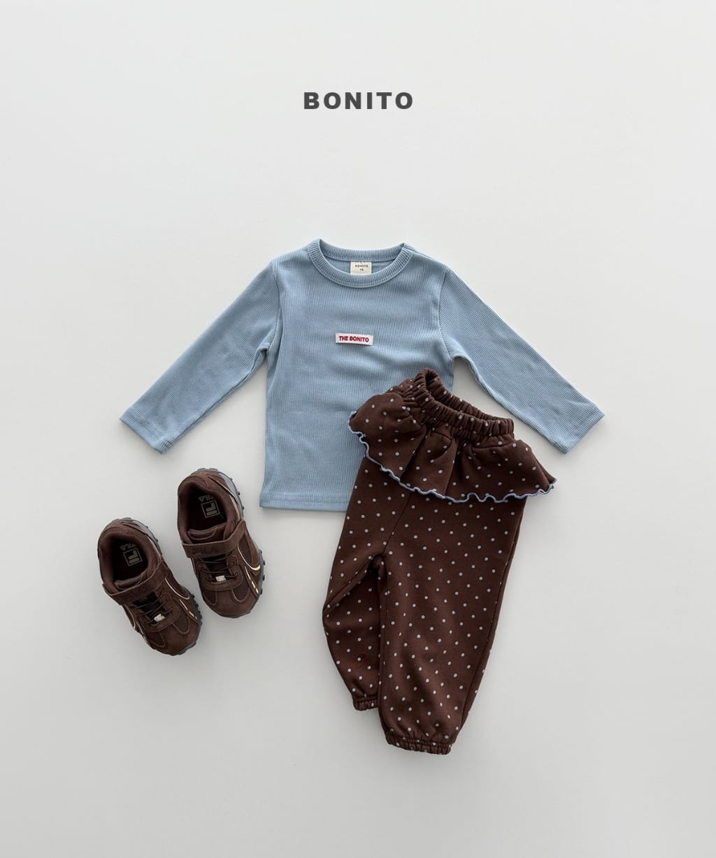 韓國🇰🇷Bonito 彩色小標螺紋上衣(12m-XL/JS-JM)