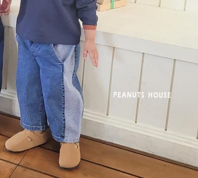韓國🇰🇷PEANUTS 拼色設計牛仔褲(5-15)