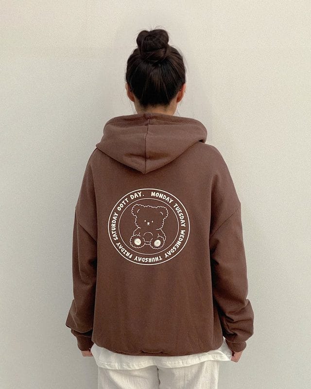 韓國🇰🇷OOTTBEBE 小熊印花親子連帽上衣(Freesize)