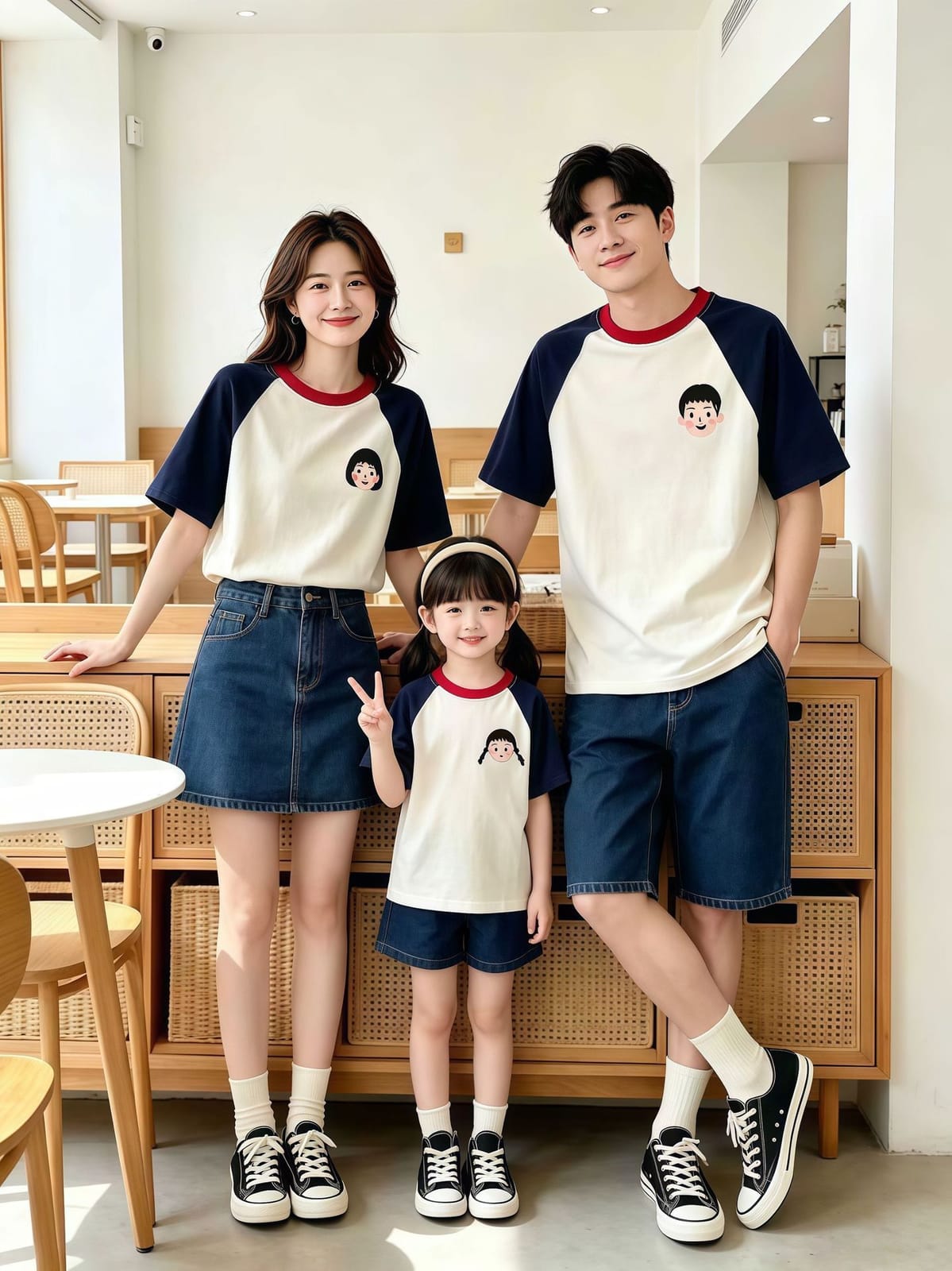 大人小孩頭像插肩親子Ｔ恤(66-90/80-150/S-4XL)