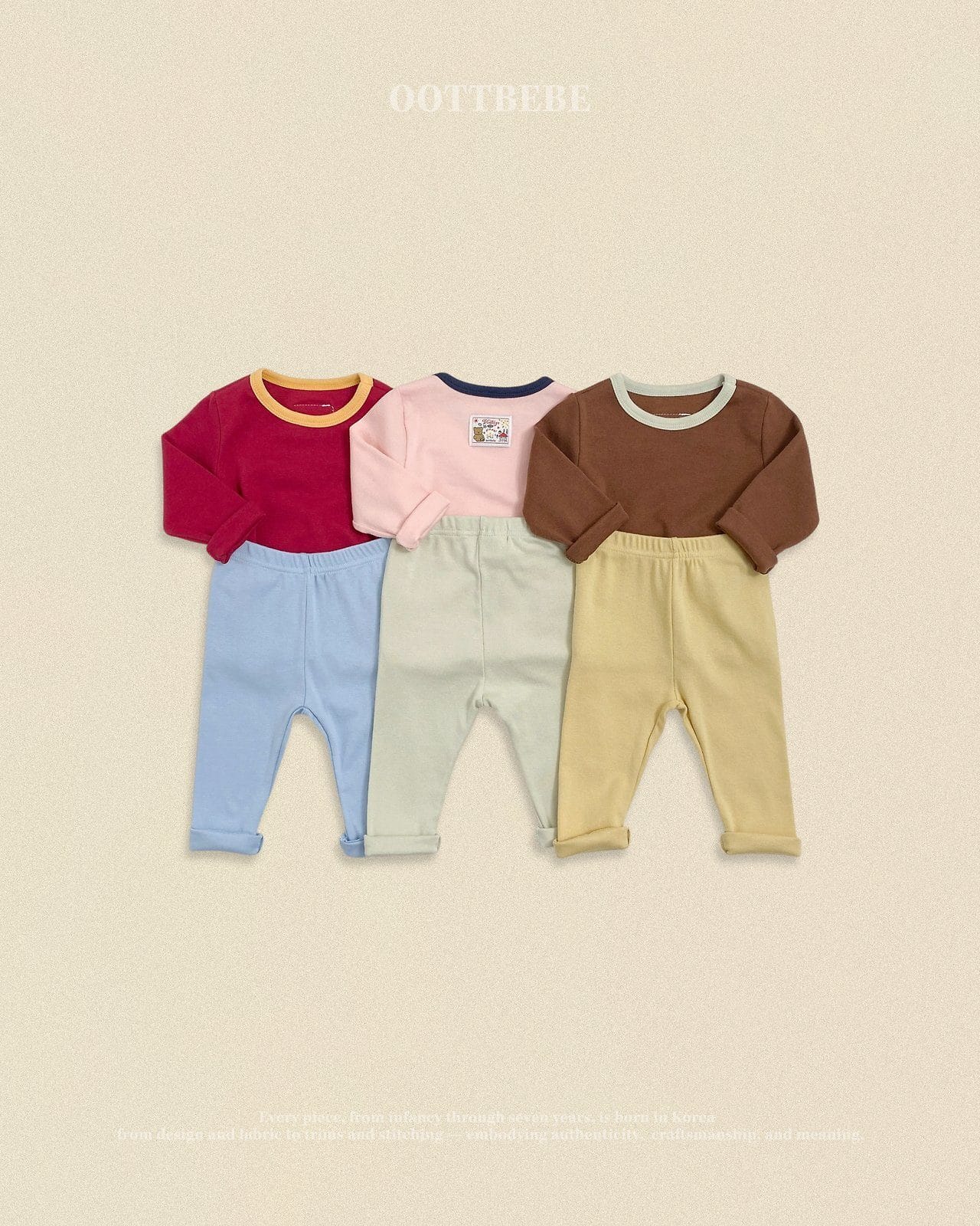 韓國🇰🇷OOTTBEBE 撞色家居套裝(XS-XL)