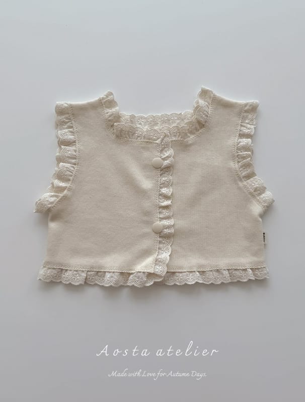 韓國🇰🇷Aosta 可愛蕾絲花邊背心(L)