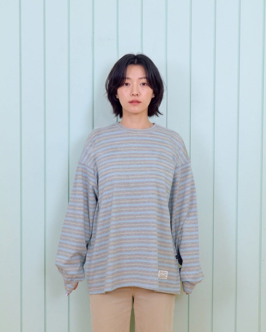 韓國🇰🇷OOTTBEBE 條紋親子大人長Ｔ恤(Freesize)