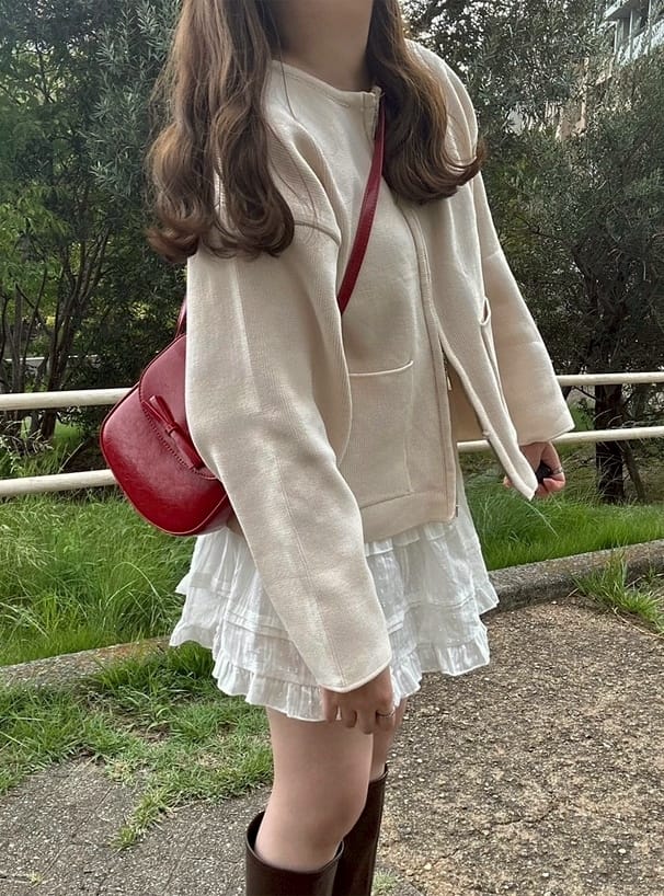 日本GRL 🇯🇵 雙拉鍊口袋針織外套  四色