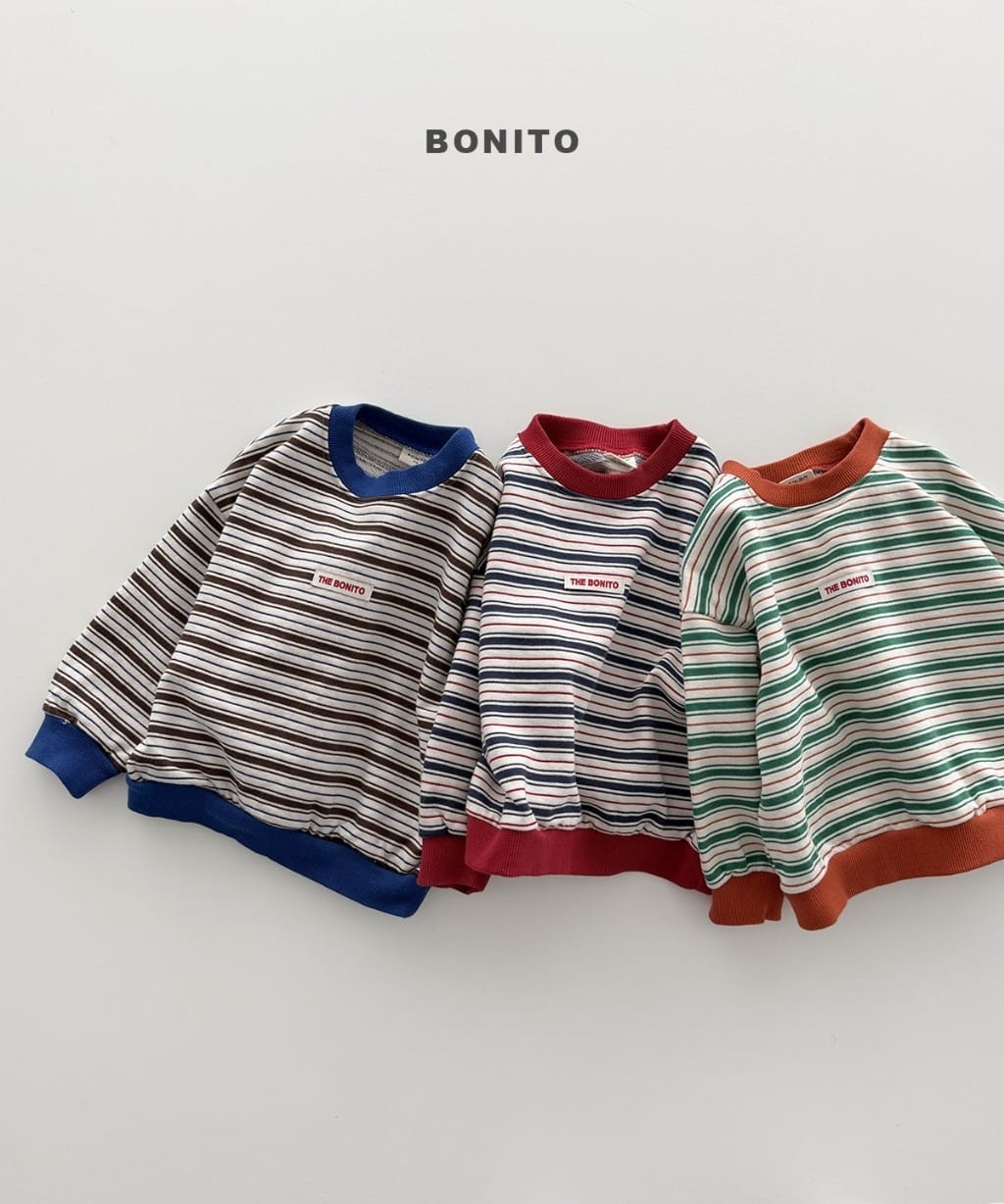 韓國🇰🇷Bonito 條紋小標大學Ｔ(12m-XL/JS-JM)