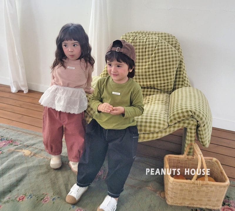 韓國🇰🇷PEANUTS 螺紋小標長袖上衣(5-15)
