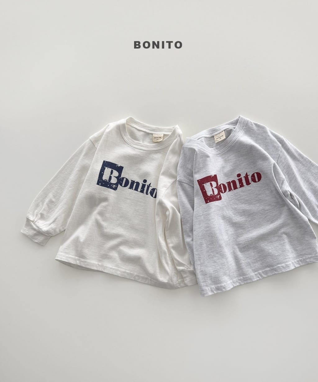 韓國🇰🇷Bonito 做舊印字長Ｔ恤(12m-XL/JS-JM)