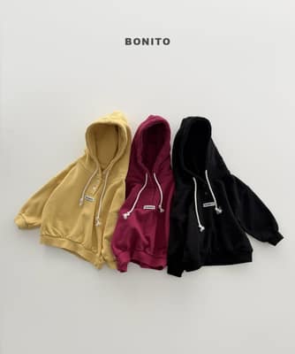 韓國🇰🇷Bonito 小標鈕扣連帽上衣(12m-XL/JS-JM)