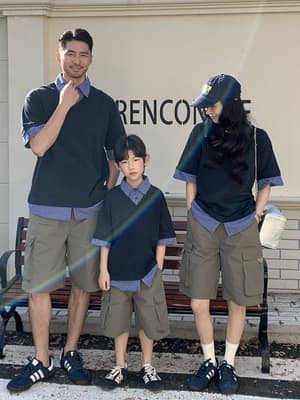 日系假兩件親子裝(80-150/S-3XL)