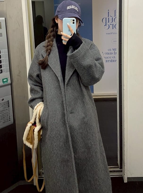 日本GRL 🇯🇵 蓬鬆長版切斯特磨毛大衣 兩色