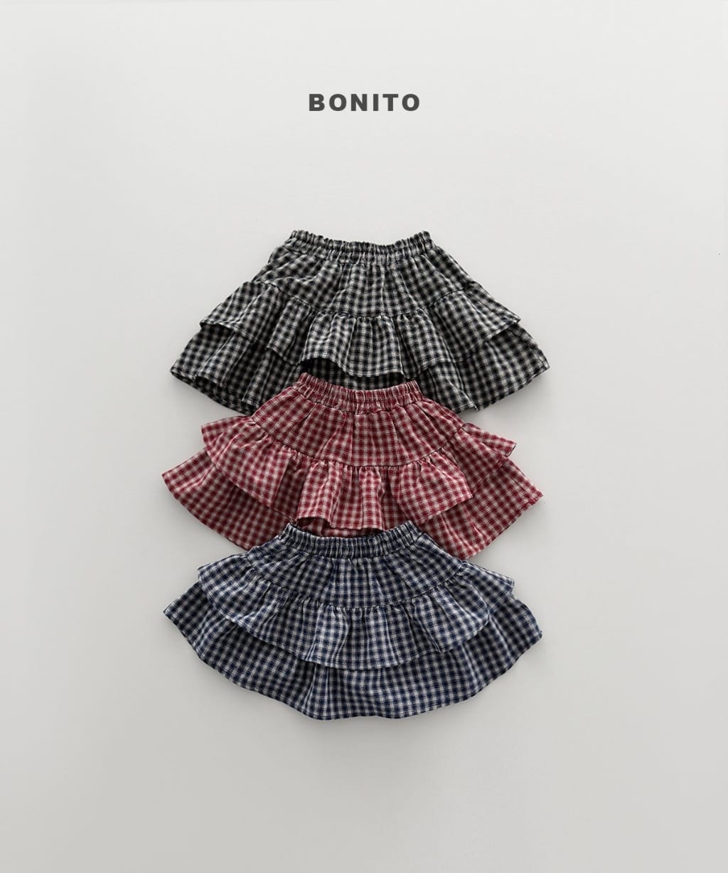 韓國🇰🇷Bonito 格紋蛋糕褲裙(12m-XL/JS-JM)