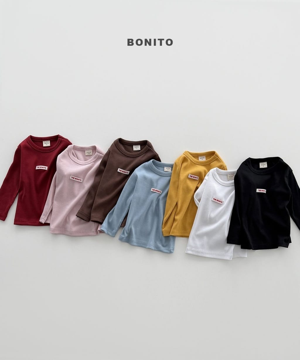 韓國🇰🇷Bonito 彩色小標螺紋上衣(12m-XL/JS-JM)