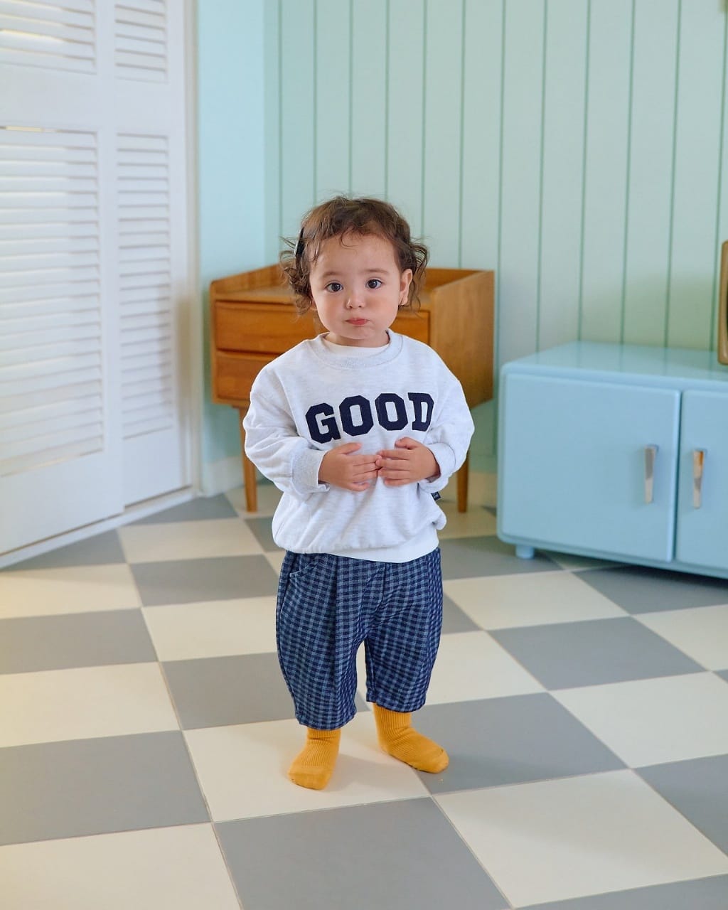 韓國🇰🇷OOTTBEBE 格紋牛仔褲(XS-XL)