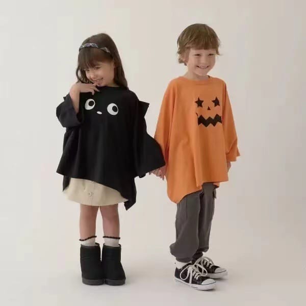 萬聖節系列🎃｜南瓜黑貓斗篷上衣(100-160)