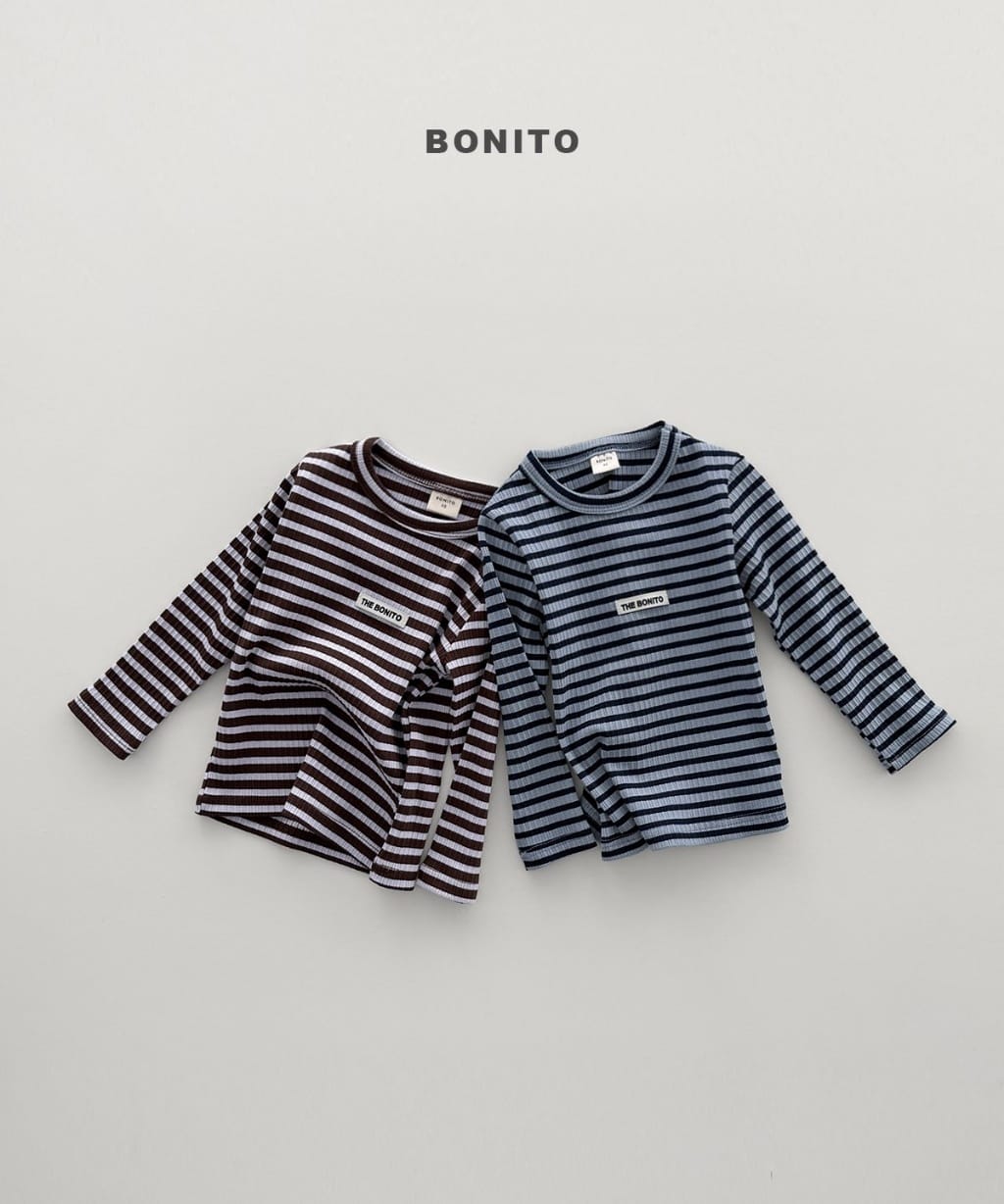 韓國🇰🇷Bonito 條紋小標修身上衣(12m-XL/JS-JM)