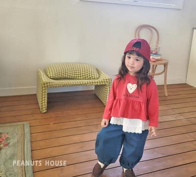 韓國🇰🇷PEANUTS 愛心傘擺上衣(5-15)