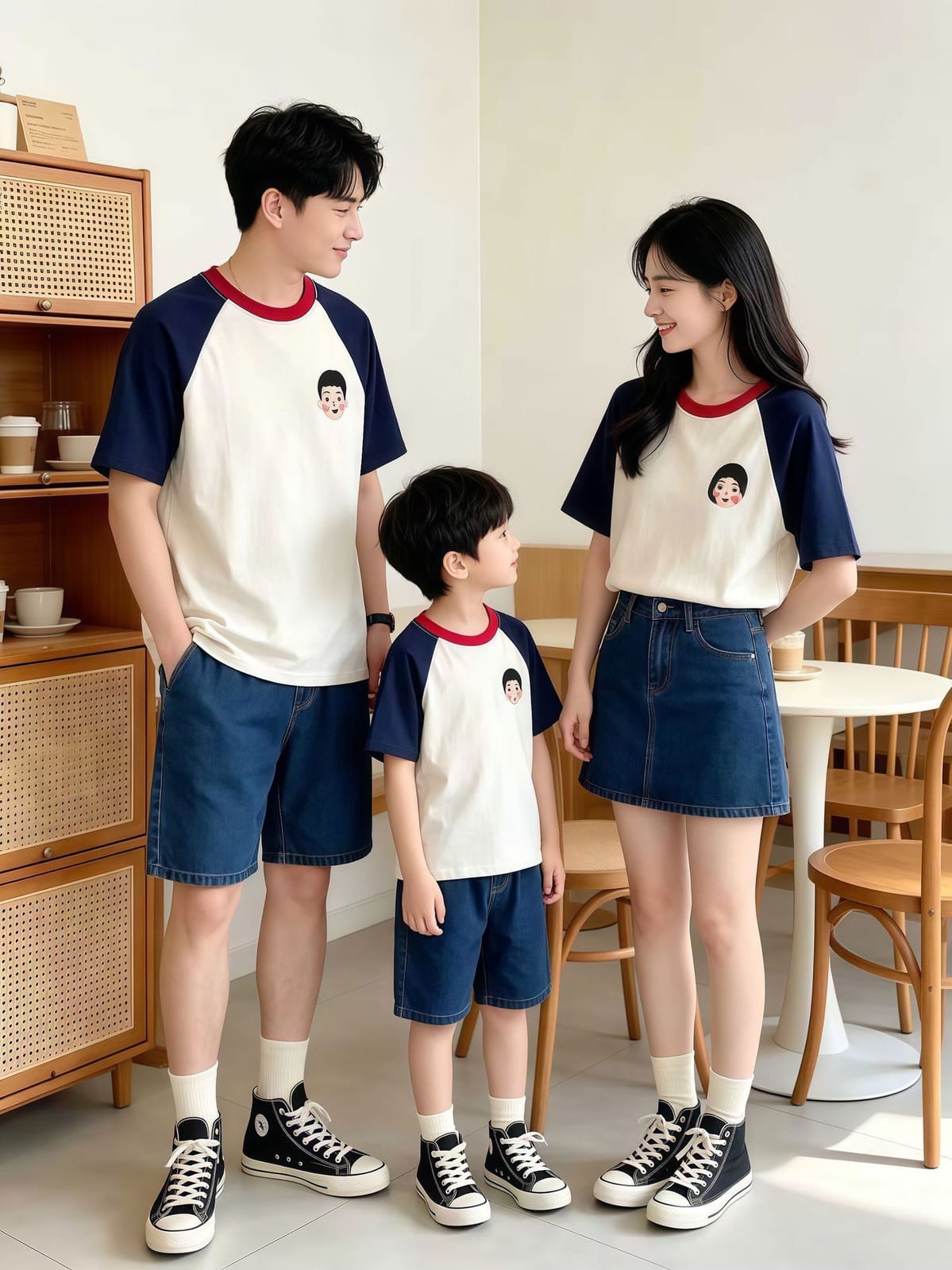 大人小孩頭像插肩親子Ｔ恤(66-90/80-150/S-4XL)