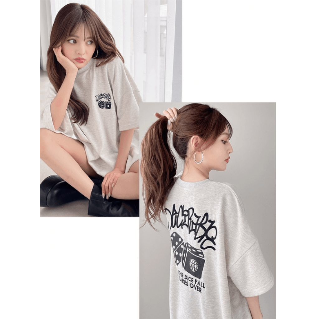 日本🇯🇵GRL 骰子寬鬆印花短袖T