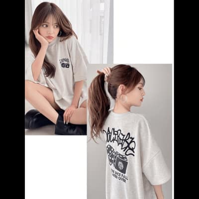 日本🇯🇵GRL 骰子寬鬆印花短袖T