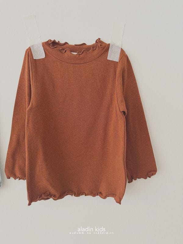 韓國🇰🇷aladin 素色木耳邊上衣(XS-XXL)