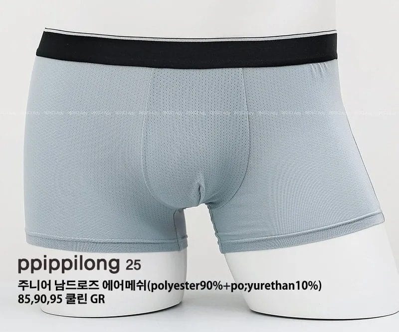 韓國🇰🇷ppippilong 透氣網眼少男四角內褲三件組