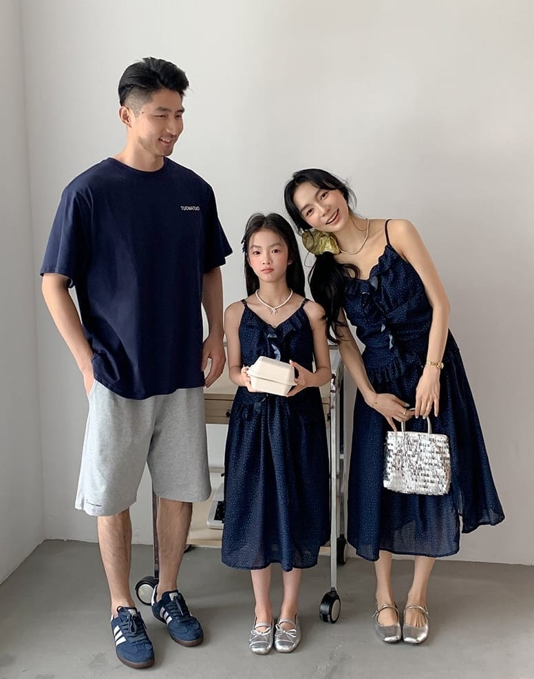 浪漫花邊點點親子裝(80-150/S-3XL)