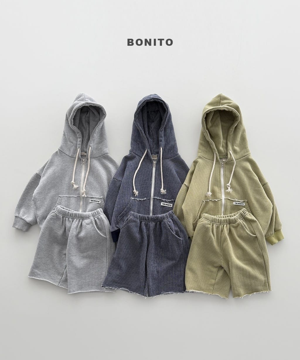韓國🇰🇷Bonito 不修邊連帽外套短褲套裝(12m-XL/JS-JM)