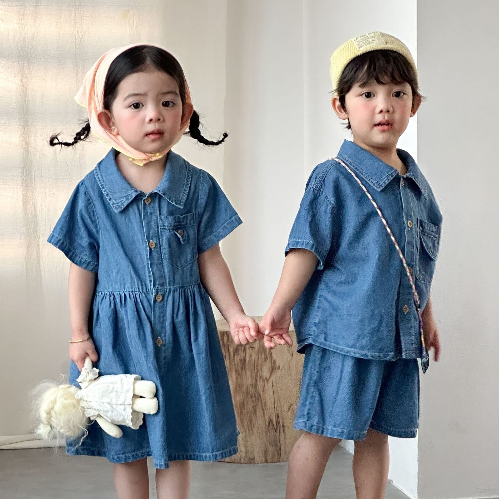 兄弟姐妹裝｜牛仔襯衫套裝/洋裝(80-150)