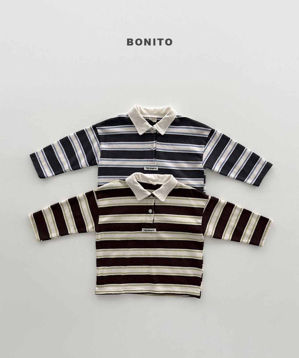 韓國🇰🇷Bonito 條紋POLO衫(12m-XL/JS-JM)