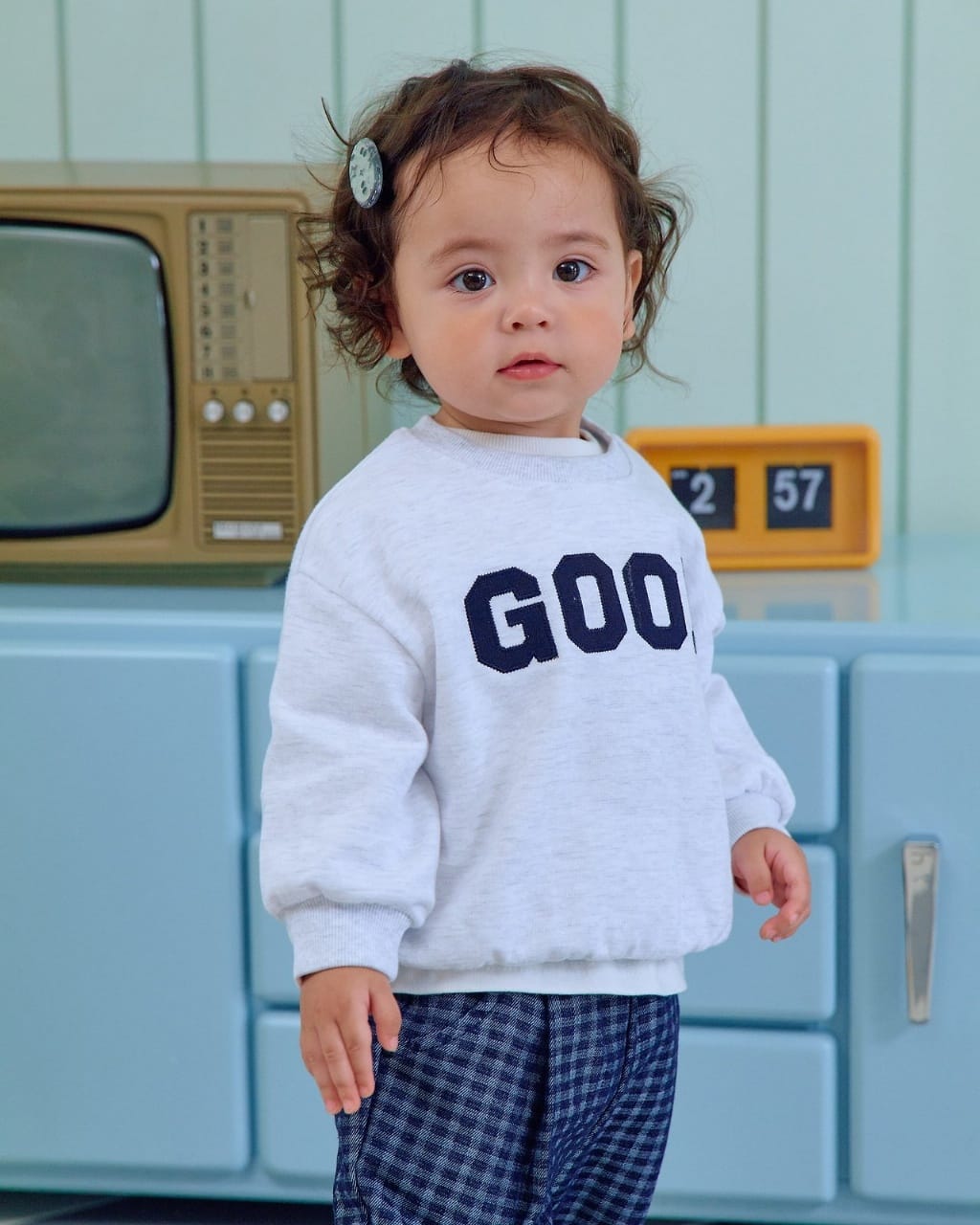 韓國🇰🇷OOTTBEBE GOOD親子兒童大學Ｔ(XS-XL)