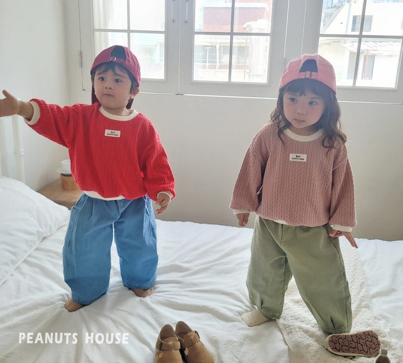 韓國🇰🇷PEANUTS 褲頭打褶設計牛仔褲(5-15)