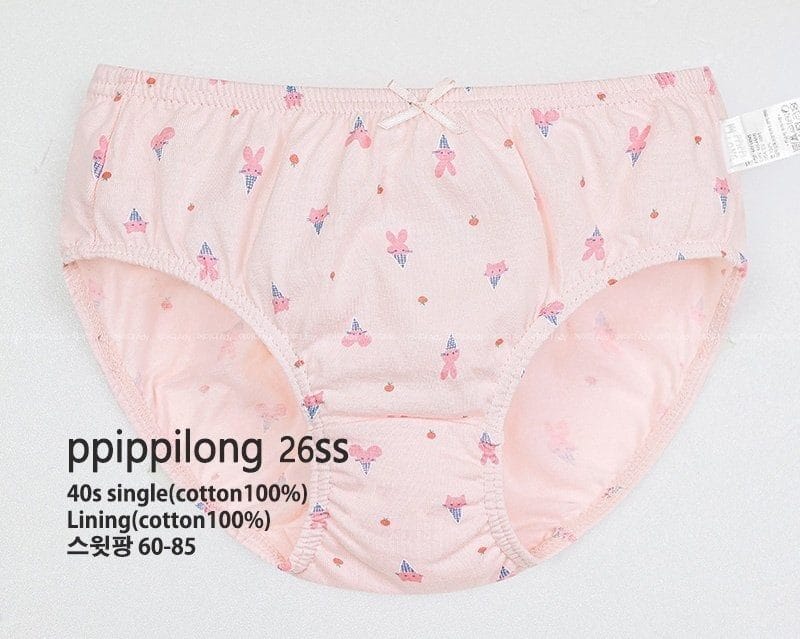 韓國🇰🇷ppippilong 老鼠甜筒純棉女童三角內褲三件組
