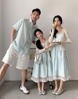晴天直條親子裝(80-150/S-3XL)