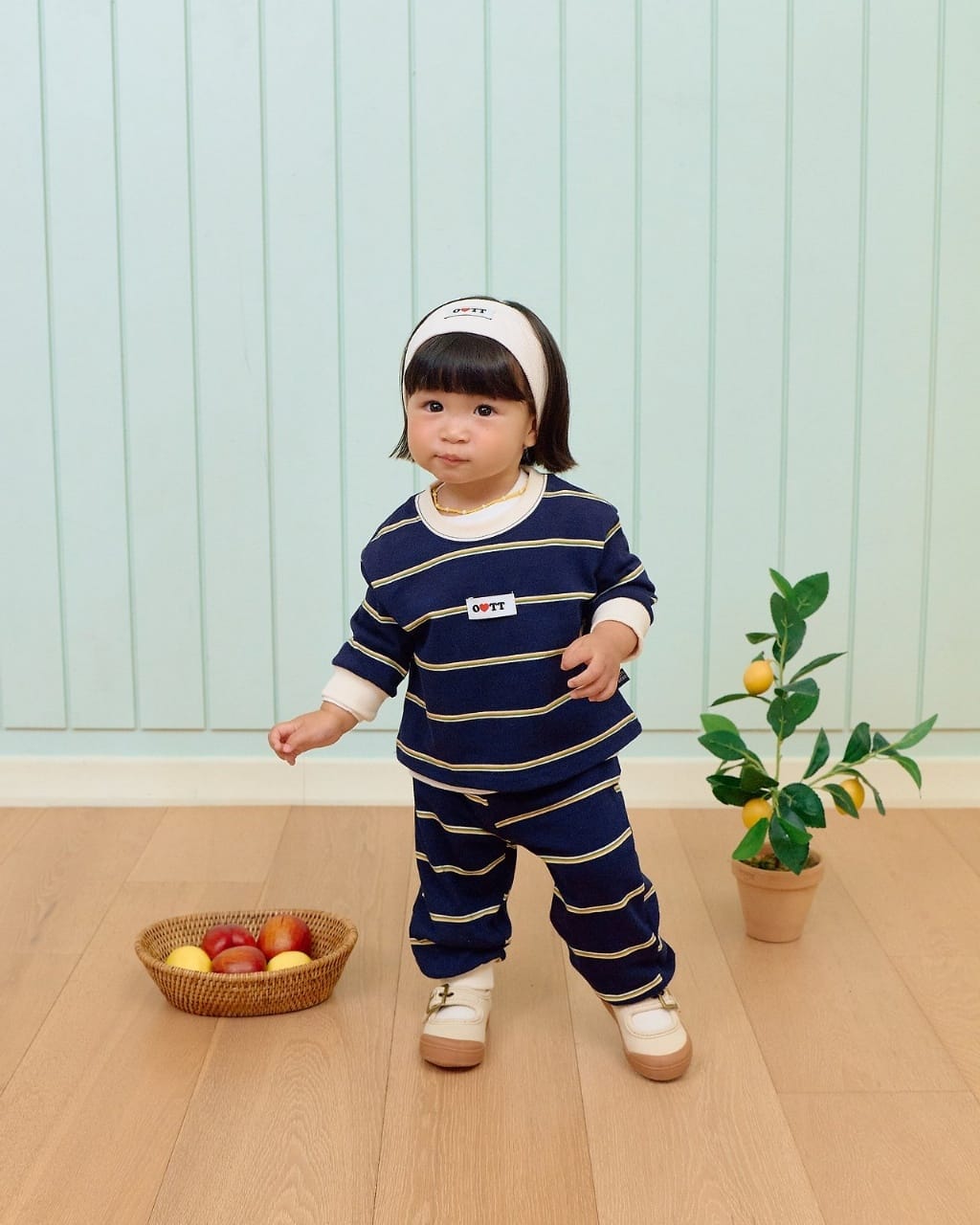 韓國🇰🇷OOTTBEBE 條紋小標套裝(XS-XL)
