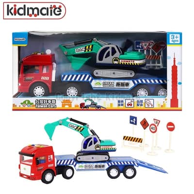 KIDMATE 台灣好車隊 迷你拖板車+挖土機