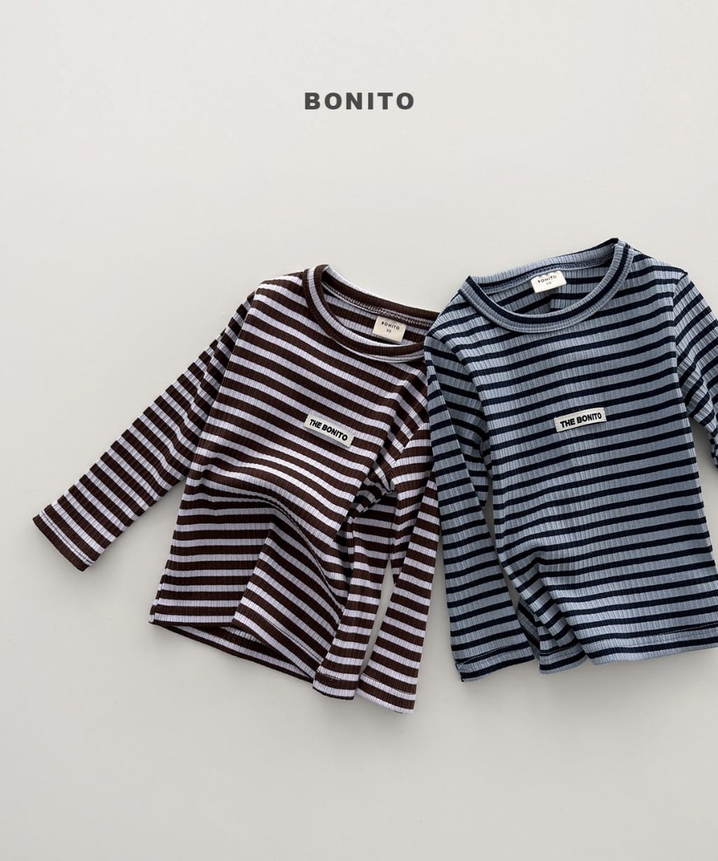 韓國🇰🇷Bonito 條紋小標修身上衣(12m-XL/JS-JM)