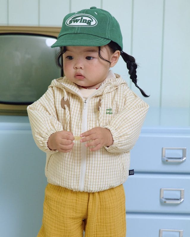 韓國🇰🇷OOTTBEBE 格紋連帽風衣夾克(XS-XL)