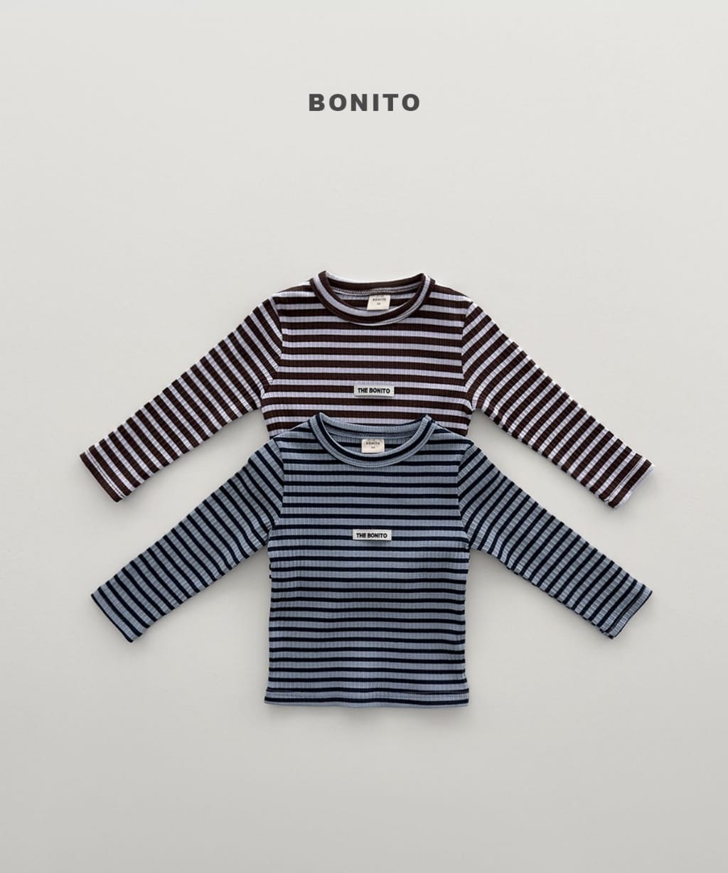 韓國🇰🇷Bonito 條紋小標修身上衣(12m-XL/JS-JM)