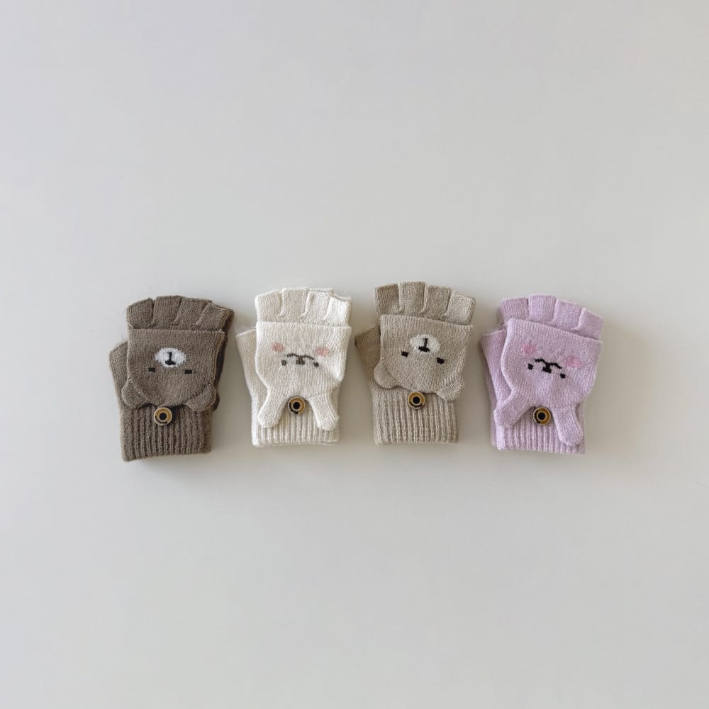 動物翻蓋半指手套(3-8y)