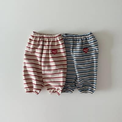 韓國🇰🇷HERE I AM 條紋愛心小標束口褲(12m-XL)