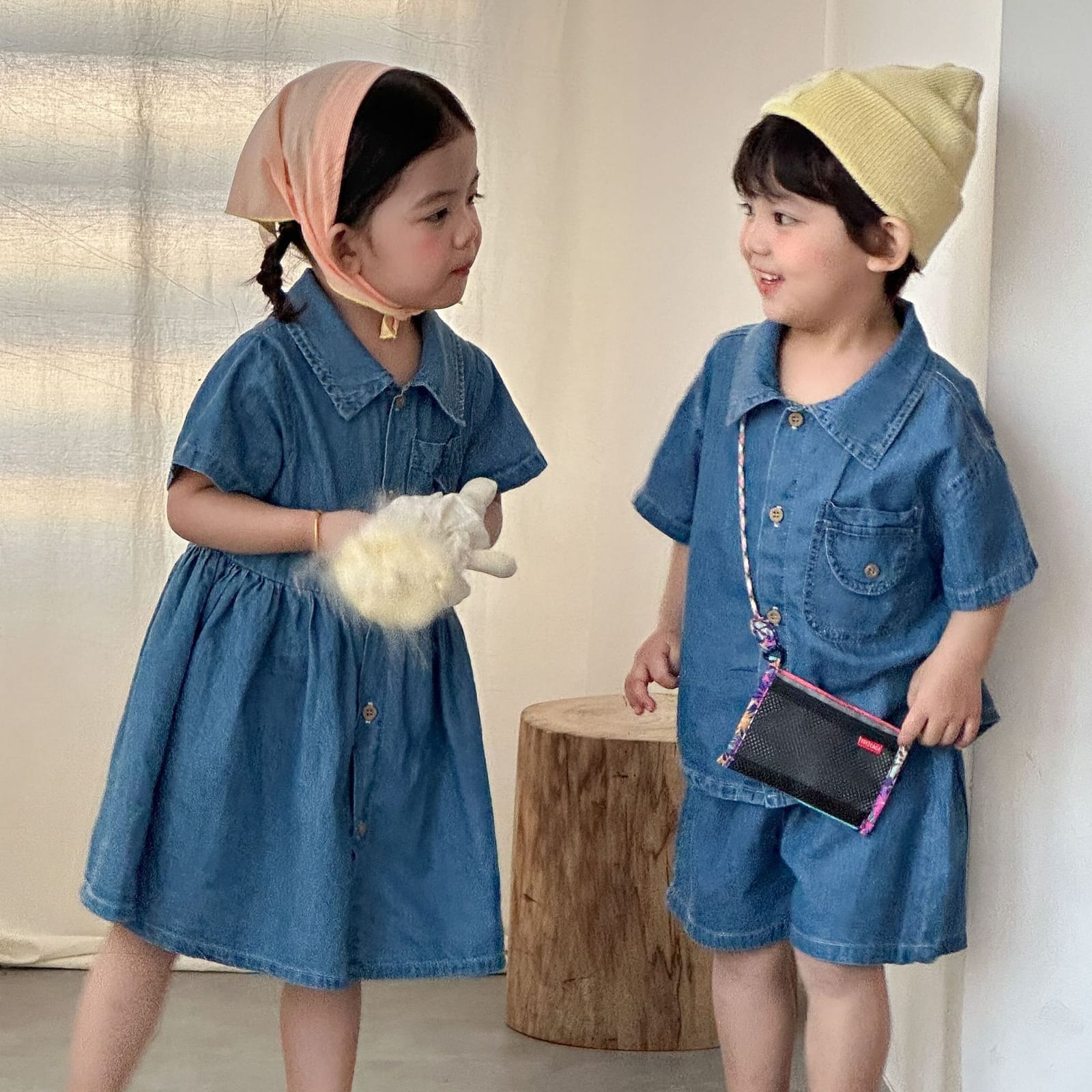 兄弟姐妹裝｜牛仔襯衫套裝/洋裝(80-150)