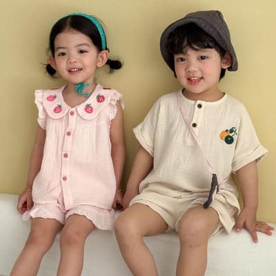 兄弟姐妹裝｜棉紗刺繡套裝(80-150)