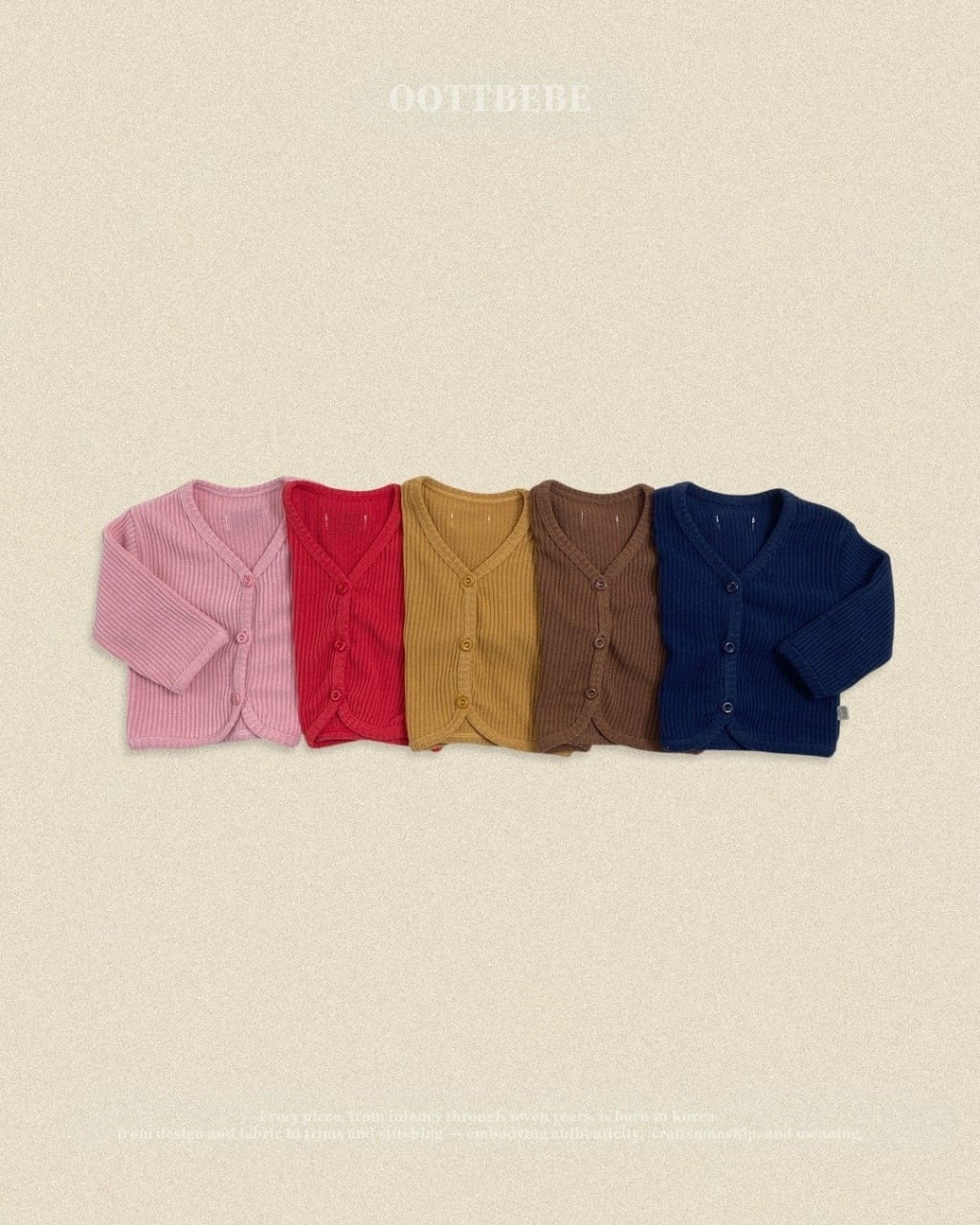 韓國🇰🇷OOTTBEBE 素色羅紋外套(XS-XL)