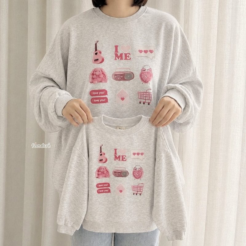韓國🇰🇷fondue 可愛印花親子大學Ｔ(XS-XL/MOM)