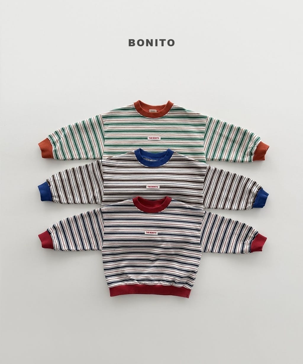 韓國🇰🇷Bonito 條紋小標大學Ｔ(12m-XL/JS-JM)