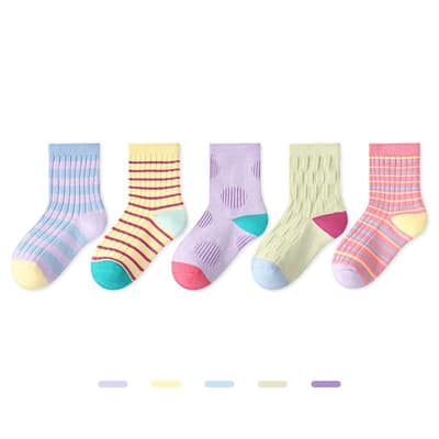 秋冬卡通花色長襪五雙入／款式-2033,尺碼-L（建議腳長18-20cm）約5-8歲