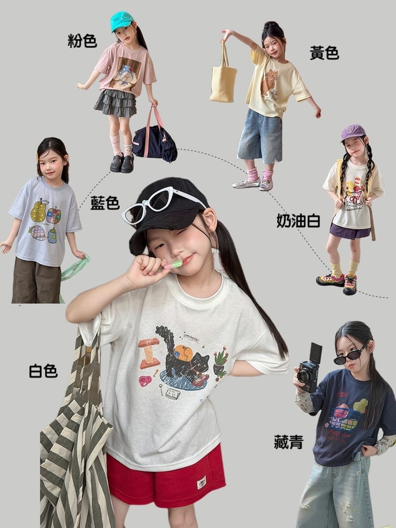 雪花棉涼感印花Ｔ恤(100-170)