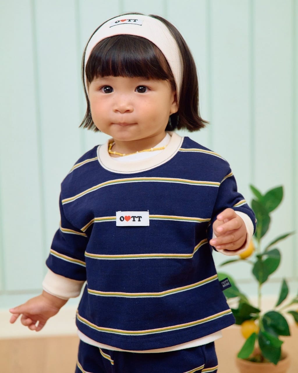 韓國🇰🇷OOTTBEBE 條紋小標套裝(XS-XL)