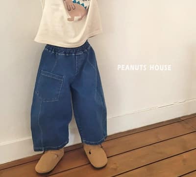韓國🇰🇷PEANUTS 側邊大口袋牛仔褲(5-15)