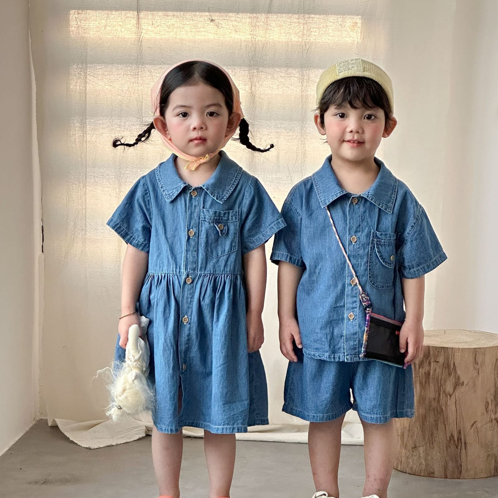 兄弟姐妹裝｜牛仔襯衫套裝/洋裝(80-150)